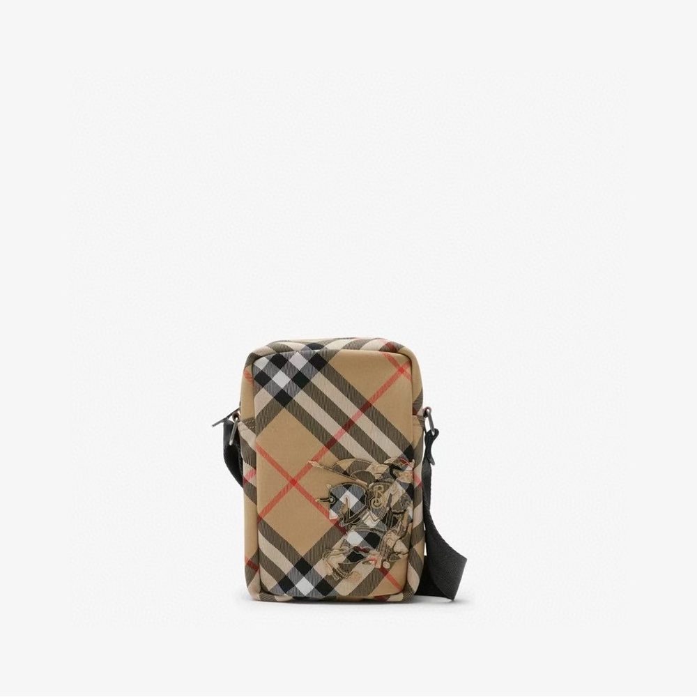Burberry Beige and Black Check Belt Bag